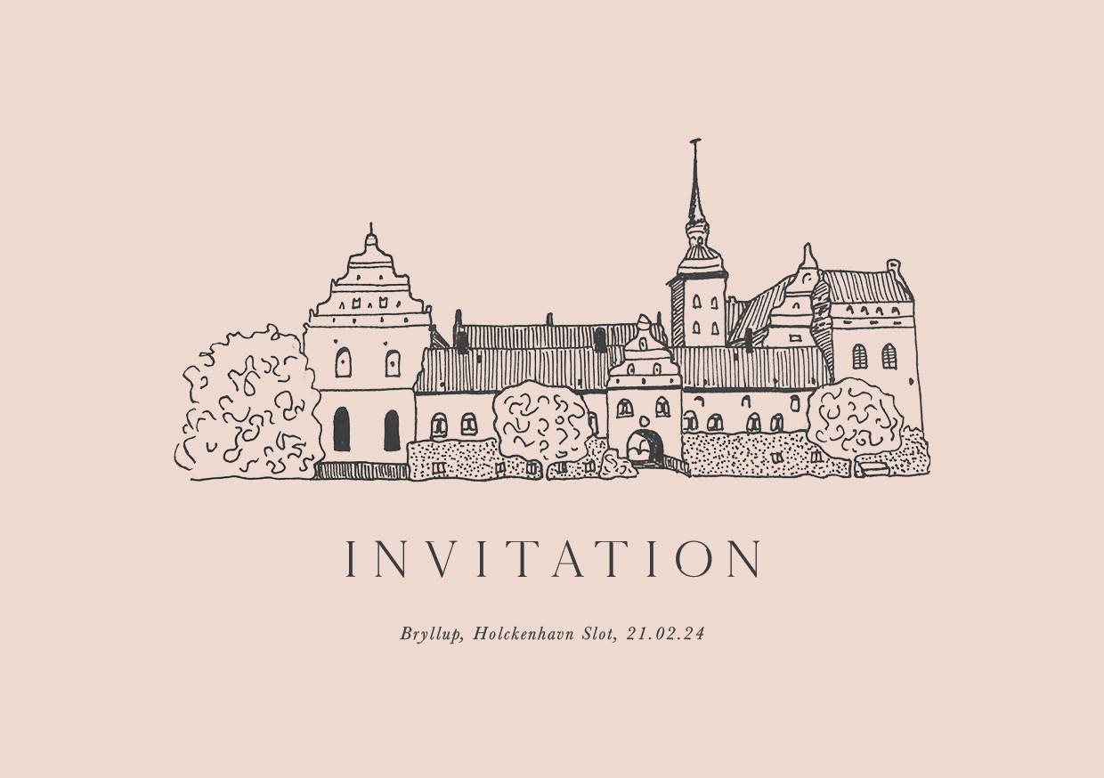 Invitationer - Holckenhavn Slot Bryllupsinvitation